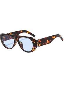 1PC/2PCS Women's Sunglasses New Style Personalized Integrated Double Bridge Vintage Premium Texture Daily Casual Street Commute Outfit Driving Travel Beach Vacation Versatile Fashion Accessory - Multicolor - View 2