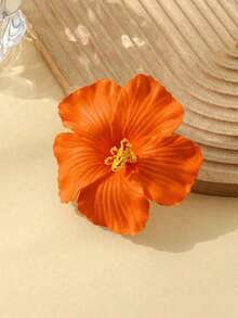 3件組夏威夷花卉髮夾 女款人造花髮夾 適合度假海灘派對 夏季熱帶花卉髮飾 婚禮派對 女孩假期禮物 母親節禮物 髮爪夾 - 橘色 - 查看 10