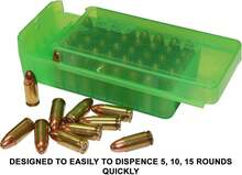 MTM Case-Gard P50SS-9M-16 Side Slide Ammo Box, 50 Round 9mm Luger 380 ACP 30 Luger 30 S Carry 32 S&Amp;W 9mm Makarov, USA Made, Clear Green - ColorB - View 3