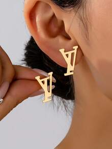 1 Pair Fashion Elegant YS Letter Pearl Earrings, Luxury High-End Niche Design, Versatile Socialite Earrings - Letter Earrings - View 5