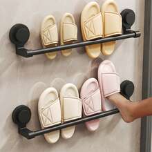 66/51/36 Cm Towel Rack, Bathroom Towel Rack, Vacuum Suction Type Towel Rack, Towel Rack, Handheld Towel Hook, Face Towel And Hand Towel Rack, Towel Pole, Black/Dip-Coated Fabric Rack, Bathroom Storage Organization, Kitchen Cabinet And Storage - Black - View 7