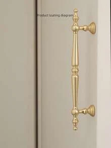 French Luxury Gold Cabinet Door Handle/Drawer Handle, Vintage Design, Zinc Alloy Material Rust-Resistant And Non-Fading, Universal Metal Handle For Wardrobes And Cabinets - Double Hole - View 2