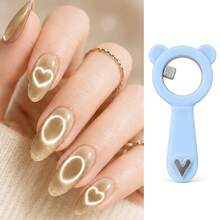 nailpop New Multifunctional Cat Eye Nail Art Tool, Can Simultaneously Create Hollows And Heart-Shaped Cat Eyes, With Handle For Quick Hollow Suction, Heart-Shaped Cat Eye Design, Spring/Summer Nail Supplies, Compact And Portable - Multicolor - View 9