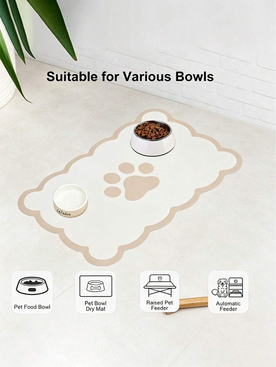 1pc Pet Feeding Mats, Suitable For Cats And Dogs, Non‑Slip, Splash‑Proof And Easy To Clean, Helps Protect Floors Against Food And Stains For Neat Surfaces - Multicolor - View 1