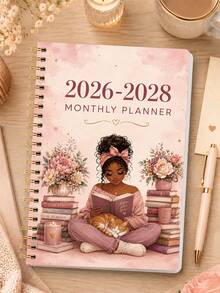 Trees 2026–2028 24個月月計畫表，1/2年週計畫與月曆，含每月概覽與備註，適合生產力提升、行程管理與目標設定，返校辦公桌配件 - 彩色 - 查看 9
