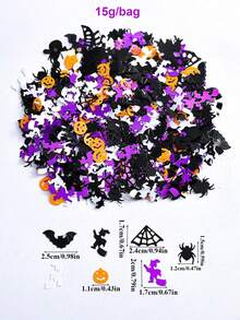 15/30/50g Halloween Confetti Decorations, Pumpkin Witch Spider Web Foil Confetti, Suitable For Halloween Party Table Decor, DIY Crafts And Photo Props - Halloween Confetti 3 - View 9