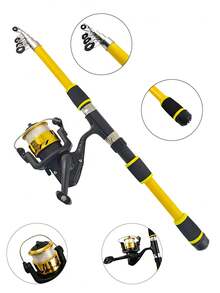 Lure Fishing Casting Set With Bag, Equipped With Fishing Rod, Reel, Fishing Line, Lures And Accessories - Green - View 7