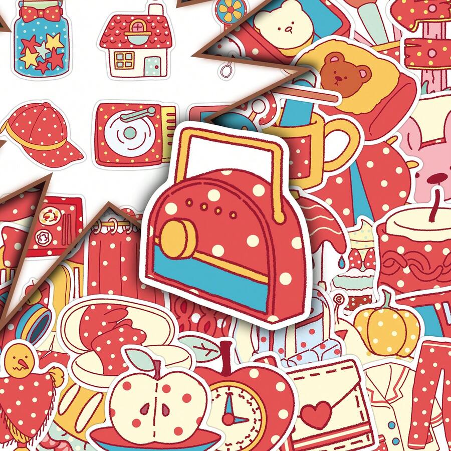 50pcs Colorful Original Polka Dot INS Style Fresh Creative Cartoon Minimalist DIY Message Board Fridge Decorative Stickers - Original Polka Dot - 1968X - View 1