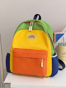 This Fashionable Color-Block Casual Backpack Is Suitable For A Variety Of Occasions And Has A Wide Range Of Uses. It Is The Perfect Gift For Teenagers. - Multicolor - View 12