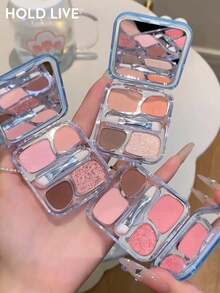 HOLD LIVE Bouncy Magic Silkworm Powder Palette 4-Color Small Eyeshadow Beginner Highlighting Pearlescent Lower Eyelid Comprehensive Palette - H03 - View 6