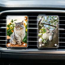 Clip photo pour pare-soleil de voiture, support photo universel en acrylique, décoration de voiture, clip de rangement intérieur pour pare-soleil personnalisé J3J7 - décoration de grille d'aération - Voir 5