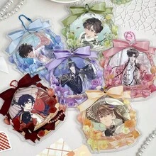 Cute Bouquet-Shaped Acrylic Badge Storage Rack, Purple Bow Design Transparent Ita Bag Accessory, Anime Brooch Display & Protective Case - A - View 7
