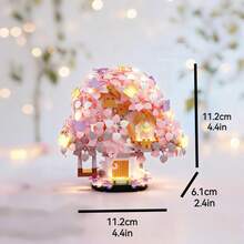 迷你櫻花樹屋積木玩具，成人與青少年組裝建築，收藏展示飾品，永恆之花，居家與辦公室裝飾，婚禮/節日/生日禮物 - 705pcs櫻花小屋 - 查看 9