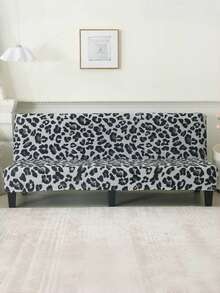 Armless Sofa Bed Cover, Elastic All Inclusive Polyester Fiber Sofa Cover, Knitted Milk Silk, Suitable For All Seasons - Black and White - View 8