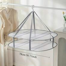 Double Layer Flat Drying Net Rack Sweater Sock Garment Air Dry Stand Portable Hanging Mesh Organizer Laundry Clothes Delicate Items Lingerie Bra Underwear Hosiery Storage Display Clothes Drying Rack Tool - View 4