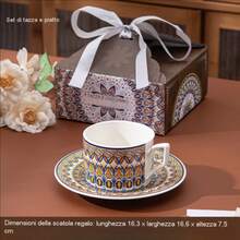Dongguan Xinyongying Hardware Products Co., Ltd. 陶瓷咖啡杯碟套組，適合下午茶與早餐，耐熱。陶瓷咖啡杯碟套組，下午茶壺，奢華咖啡茶具套組，高美感咖啡餐具 - 彩色 - 查看 31