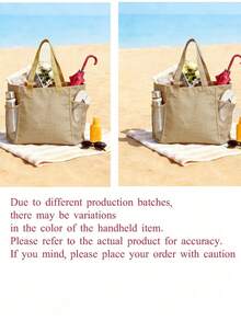 Vigour Summer Bolsa de playa de lona de gran capacidad con bolsillo con cremallera, bolso de hombro para vacaciones de verano para mujeres, bolsa de compras reutilizable con bolsillo interior y bolsillo lateral de malla, bolso de viaje ligero para playa, natación, picnic, fitness, uso diario, estilo fresco de la , adecuado para niñas, mamás, amigas, cumpleaños, Día de la Madre, regalo de viaje de vacaciones de verano - Multicolor - Ver 10