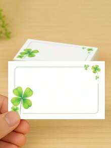 50 Sheets/Set Of Minimalist And Stylish Clover DIY Drawing Cards, Exquisite Clover Cards, Handwritten Greeting Cards, Suitable For Birthday Wishes, Doodles, Thanksgiving, Holidays, Christmas, Can Be Used With Envelopes. - View 7