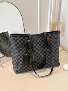 Spring Large Capacity Premium Commuter Tote Bag For Women 2026 New Cute Cherry Print Handbag Shoulder Bag - Black - View 1