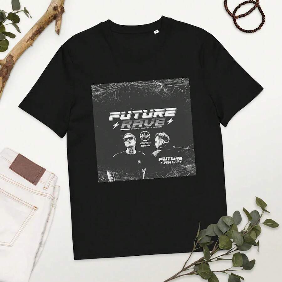 Camiseta Orgánica FUTURE RAVE de Morten y David Guetta - Negro - Ver 1