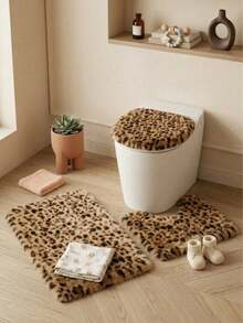 1pc/2pcs/3pcs Leopard Print Bath Mat, Bathroom Rug, Door Mat, Small Rug, Carpet, Floor Mat, Home Decor, Area Rug, Outdoor Mat, Home Decor, Area Carpet, Bedroom Rug, Washable Rug - Multicolor - View 2