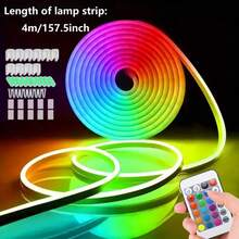 RGB 紅外線霓虹 LED 柔性燈條,聖誕臥室氛圍燈,電競裝飾,送給朋友和愛人的驚喜禮物,派對氛圍,24 鍵遙控變色燈條,節日室內/室外裝飾燈 1m/2m/3m/4m/5m - 彩色 - 查看 13