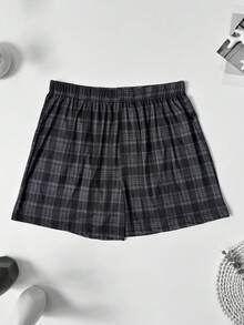 4件組男士格紋印花休閒直筒寬鬆彈性睡褲，舒適彈性腰帶多色套裝 - 彩色 - 查看 6