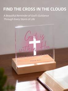 Christian Acrylic Plaque, "God Says You Are" Bible Verse Sign, Inspirational Faith Home Decor, Floral Religious Decoration With Wooden Base, Spiritual Gift For Women, Christian Desktop Ornament, Scripture Quote Keepsake - A - View 3