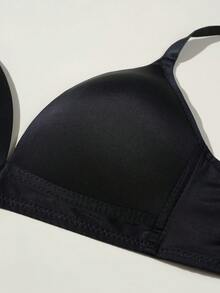 Solid Comfort Minimal Teen Girls Bra, Suitable For Girls Aged 13-16. - Black - View 3