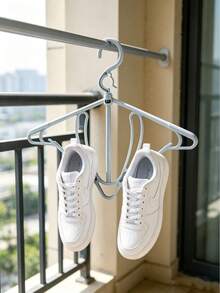 1/3/5PCS PP Material Balcony Shoe Drying Rack, Outdoor Windproof Home Use, Please Use Carefully, Not Suitable For Heavy Shoes Like Sneakers! Multi-Functional Window Shoe Drying Rack With Small Hooks, Can Be Used As Clothes Hanger, Shoe Rack, Suitable For Small Shoes. - Multicolor - View 4