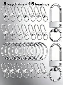 20/50/100pcs Heart-Shaped Swivel Clasp Keychain - Colorful Metal Spring Snap, Suitable For DIY Crafts, Jewelry, Lanyards And Accessories, Zinc Alloy Lobster Claw - Silver - View 35