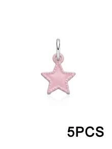 5pcs DIY Beaded Bracelet Accessories Ocean Vacation Style Rhinestone Pendant Starfish/Jellyfish/Moon Star/Bow/Rabbit Charms Jewelry For Women - Multicolor - View 11