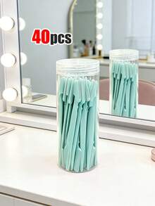 40/30/20/12/6/1pc Eyebrow Grooming Tool Kit, Includes Eyebrow Trimmer, Long Handle Eyebrow Trimmer, Beauty Tools For Eyebrow Shaping, Hair Removal, Exfoliation, And Facial Razor Blades With Protective Cover. Stainless Steel Blades For Precise Hair Removal And Smooth Skin. - Mint Green - View 2