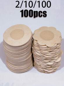 2/50/100pcs Disposable Nipple Covers, Seamless Breathable Self-Adhesive Invisible Breast Pads, Women's Lingerie Accessories, Low-Cut Evening Dress Bra, Anti-Exposure Nipple Covers, Wedding Photography Supplies, Bridal Accessories - One Size Fits All - View 1