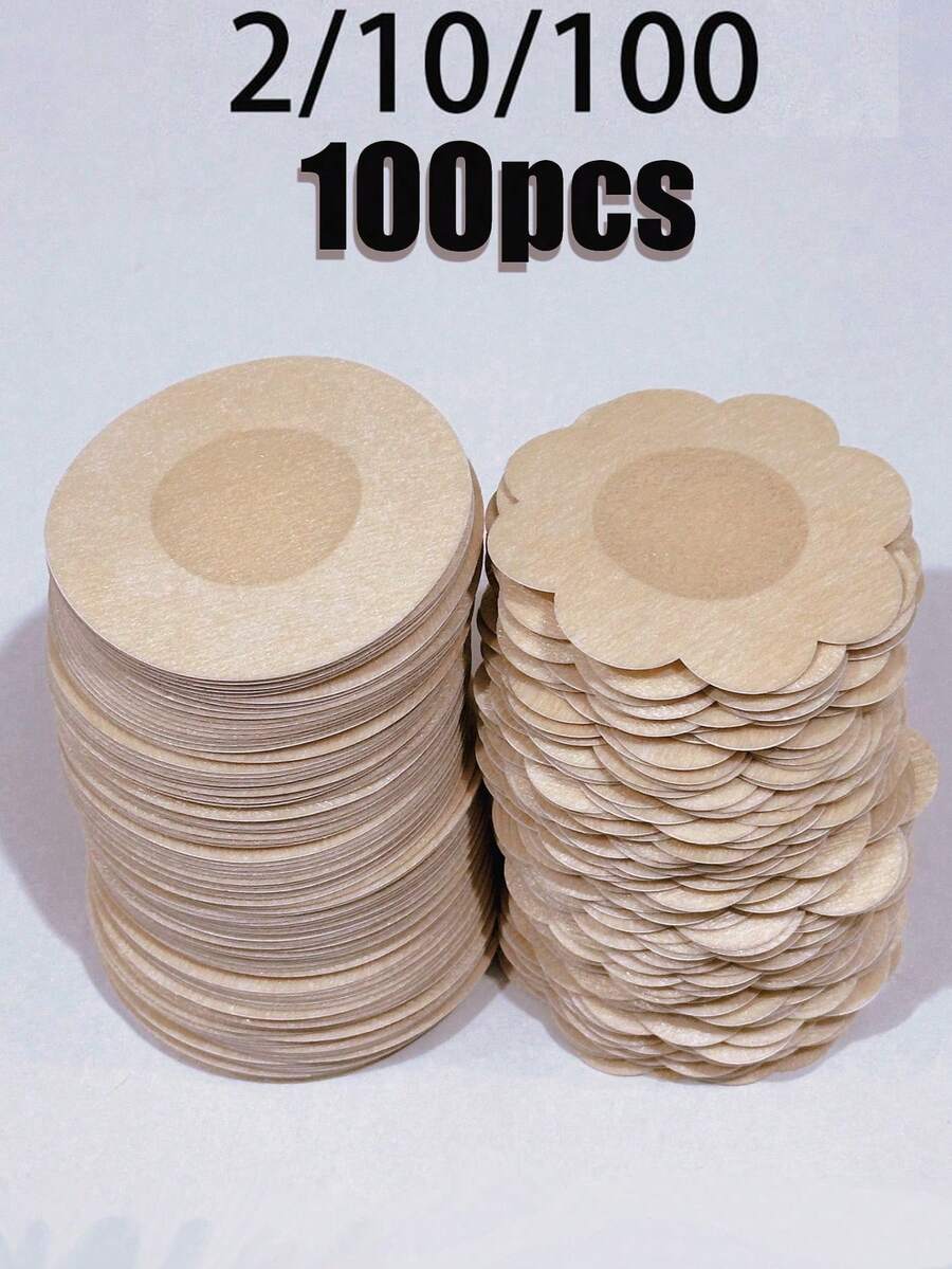 2/50/100pcs Disposable Nipple Covers, Seamless Breathable Self-Adhesive Invisible Breast Pads, Women's Lingerie Accessories, Low-Cut Evening Dress Bra, Anti-Exposure Nipple Covers, Wedding Photography Supplies, Bridal Accessories - One Size Fits All - View 1
