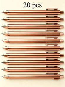 30pcs Rose Gold Round Ballpoint Pens, Bulk Retractable Black Ink Medium Tip (1.0mm) Smooth Writing Pens, Suitable For Weddings, Bridal Showers, Business Office, Teachers, Schools, Journals And Gifts, Wedding Guest Favors, School Essentials, Teacher Classroom Supplies - Sets - View 9