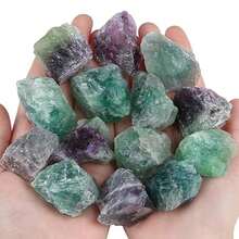 1pc Natural Rainbow Fluorite Raw Stone, Crystal Healing Stone For Reiki Meditation, Home Decor, Chakra Balancing - Multicolor - View 9