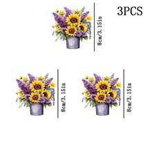 1/2/3PCS Sunflower And Lavender Flower Stickers, Suitable For DIY T-Shirts, Hoodies, Jeans And Backpacks - Perfect Holiday Decoration, Festive Attire, Fun Appliques, High-Quality Vinyl Material, Easy To Stick, Fabric Patches, Clothing Patches, Party Planners, Craft Enthusiasts - Multicolor - View 7