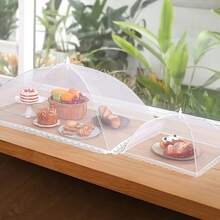 Tienda de malla plegable blanca grande para cubrir alimentos, red de protección de alimentos a prueba de insectos desplegable, lavable y con almacenamiento que ahorra espacio, cubierta multifuncional adecuada para comedor del hogar, picnic, barbacoa y suministros para fiestas - Multicolor - Ver 6