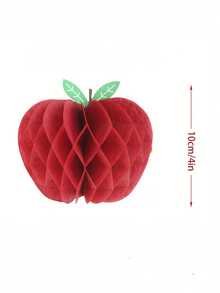 6pcs Honeycomb Apple Shaped Decorations, Back To School Party Apple Decor, Back To School Party Indoor School Outdoor Garden Room Decor, Baby Shower Decorations, Kindergarten Hanging Decor, Apple Shaped Party Decoration Supplies - Multicolor - View 5