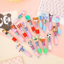 6pcs Cute Cartoon 4 Color Retractable Ballpoint Pen Mini Kawaii Design 4 In 1 Multicolor Smooth Writing Oil Pen For Teens Gift Reward Back To School Supplies School Prize Student Learning Stationery - Spherical Four-color Pen - View 3