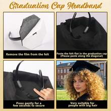 1PC/Graduation Cap Headband For Men & Women, Anti-Slip Soft Elastic Hat Band, Ceremony Anti-Slip, Graduation Gown - Multicolor - View 3