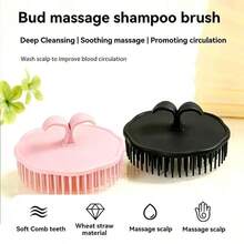 Escova de Shampoo para Couro Cabeludo, Massageador de Lavagem de Cabelo Manual, Escova Esfoliante de Plástico Macio para Cuidados com o Cabelo no Chuveiro, Escova de Shampoo, Escova Massageadora de Couro Cabeludo, Pente de Lavagem de Cabelo, Escova de Couro Cabeludo para Chuveiro, Escova Esfoliante de Couro Cabeludo - Visão 2