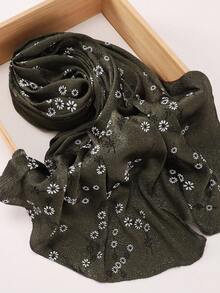 Spring/Summer New Satin Jacquard Modest Hijab Women's Satin Hand-Painted Print Muslim Hijab Shawl - Multicolor - View 13