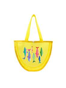 Multicolor Beach Sardine Pattern Multifunctional Zipper Tote Bag, Gift For Her/Him, Shell Bag, Conch Mesh Bag, Beach Bag, Conch Collection Mesh Bag, Shell Mesh Bag, Conch Tote Bag, Transparent Pencil Case, Tear-Resistant Transparent Bag, Office/School Travel Bag, Jewelry/Electronics Small Zipper Bag, Beach/Pool/Gym Wet/Dry Bag, Mesh Storage For Sand Toys And Shells, Graduation Gift, Birthday/Anniversary/Wedding/Holiday - Multicolor - View 11