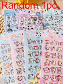Cute Cartoon Animal Series 3D Panda Stickers, Fun 3D Embossed Stickers, Luggage Guitar Phone Decorative Decals - Multicolor - View 8