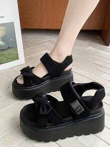 Women Platforms & Wedge Sandals - Black - View 4