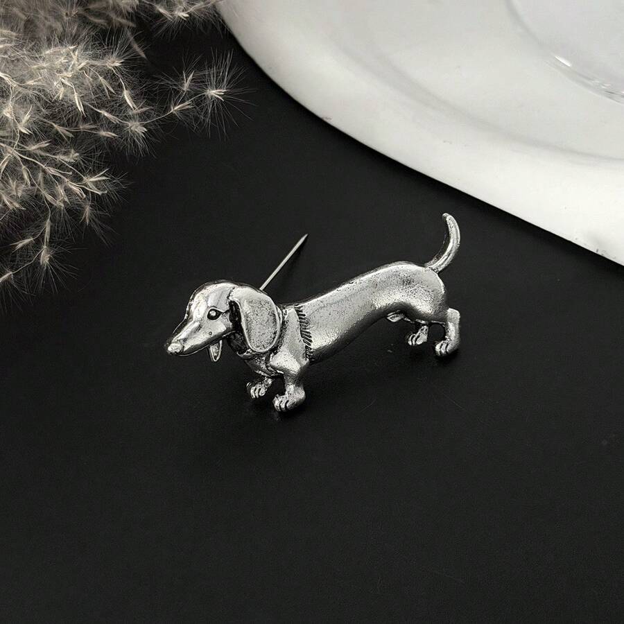 1pc Vintage Dachshund Dog Brooch For Women Men Clothing Suit Accessories Puppy Animal Brooch Pin Party Office Jewelry Gift
