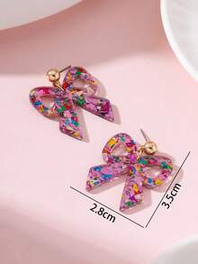 1 Pair Daily Sparkling Bow Design Women's Fashion Jewelry Earrings, Perfect Gift For Holiday Parties - Multicolor - View 4