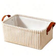 1pc Customizable Storage Basket Personalized Dog Toy Basket Corduroy Pet Storage Basket With Name Personalized Name Basket With Portable Handle Desktop Organizer Clothing Storage Home Decor Perfect Gift Laundry Basket, Gift For Pet Lovers - Multicolor - View 14